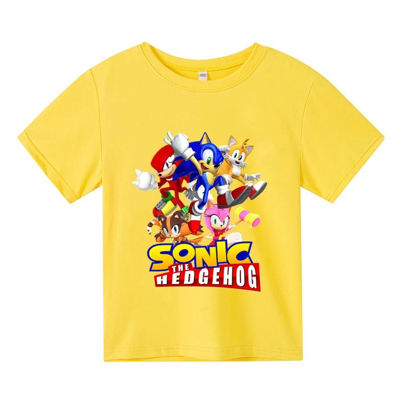 Sonic Kurzarm  Neuer Cartoon Niedlich  Kinderkleidung Sommer T-Shirt Jungen Sonic 2 T-Shirt Bedruckt kurzärmelig Baby Mädchen T-Shirt 110 von Joom DACH