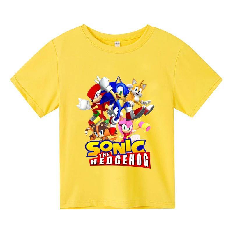 Sonic Kurzarm  Neuer Cartoon Niedlich  Kinderkleidung Sommer T-Shirt Jungen Sonic 2 T-Shirt Bedruckt kurzärmelig Baby Mädchen T-Shirt 110 von Joom DACH
