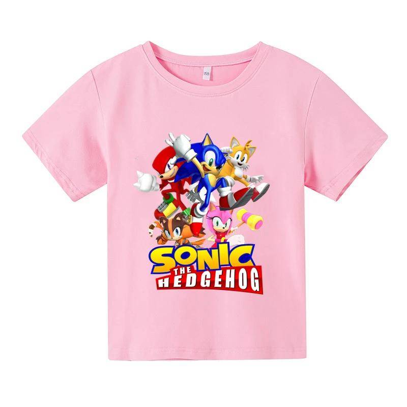 Sonic Kurzarm  Neuer Cartoon Niedlich  Kinderkleidung Sommer T-Shirt Jungen Sonic 2 T-Shirt Bedruckt kurzärmelig Baby Mädchen T-Shirt 110 von Joom DACH