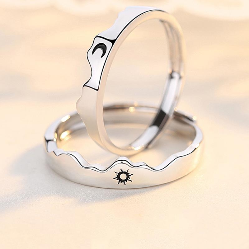 Sonne-Mond-Paarringe, offener, verstellbarer Ring, Ringe für einander, Partnerringe, Hochzeitsschmuck, Geschenk für Freunde, passend für die meisten Frauen und Männer von Joom DACH