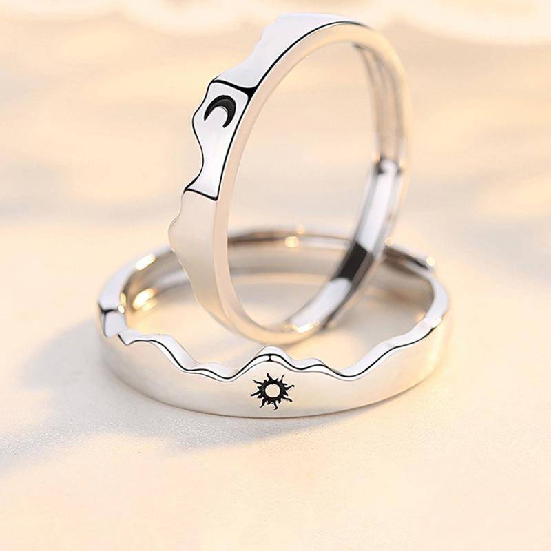 Sonne-Mond-Paarringe, offener, verstellbarer Ring, Ringe für einander, Partnerringe, Hochzeitsschmuck, Geschenk für Freunde, passend für die meisten Frauen und Männer von Joom DACH