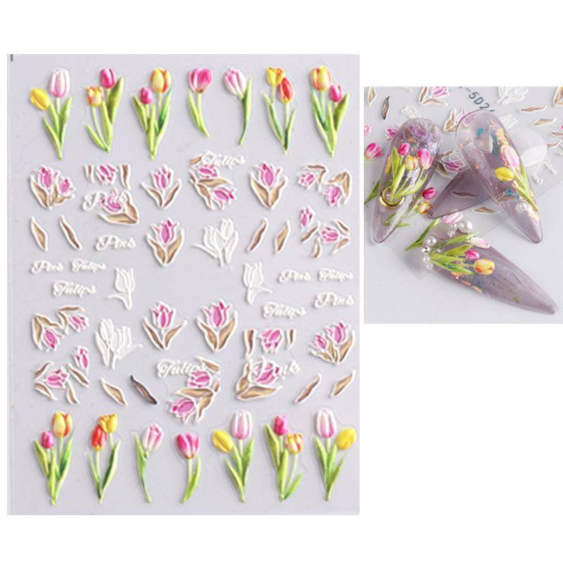 Sonnenblume 5D geprägte Maniküre Dekor Schieber Relief gravierte Nagelaufkleber Nail Art Sticker Aufkleber von Joom DACH