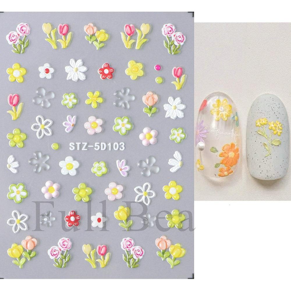 Sonnenblume 5D geprägte Maniküre Dekor Schieber Relief gravierte Nagelaufkleber Nail Art Sticker Aufkleber von Joom DACH