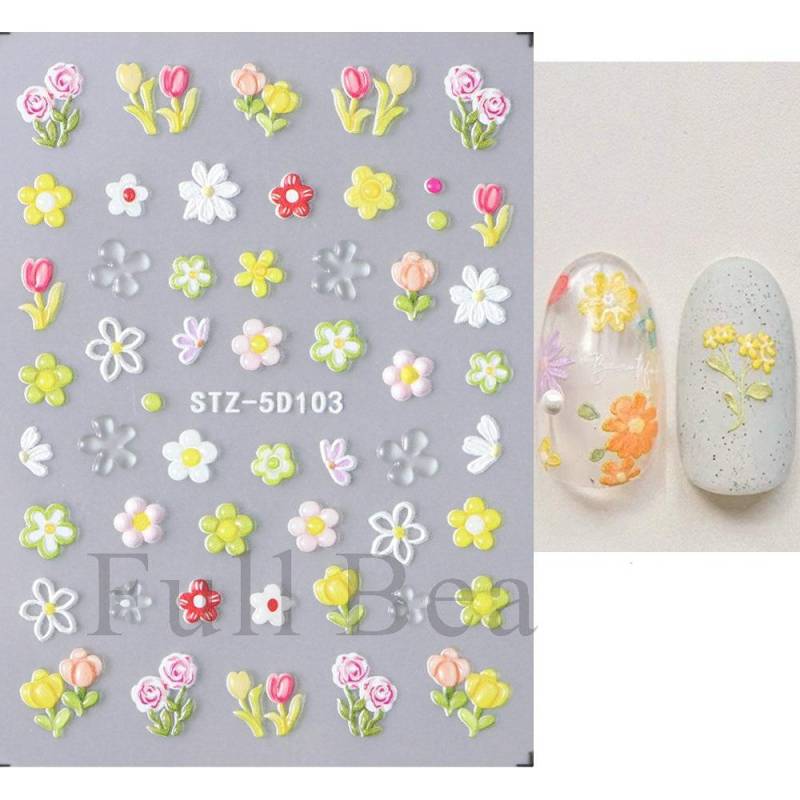Sonnenblume 5D geprägte Maniküre Dekor Schieber Relief gravierte Nagelaufkleber Nail Art Sticker Aufkleber von Joom DACH