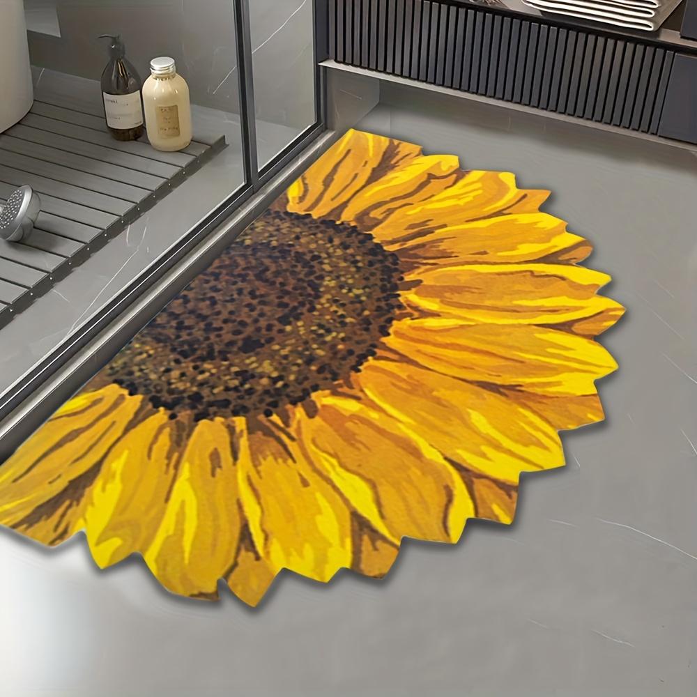 Sonnenblumen Badematte - Rutschfeste Schnelltrocknende Badematte mit Weicher Floraler Duschmatte, Gelbe Sonnenblumen Baddeko für Wanne, Dusche, Badezimmer - Rutschfeste Rückseite 40*60cm Sonnenblumen Badematte - Rutschfeste Schnelltrocknende Badematte mit Weicher Floraler Duschmatte, Gelbe Sonnenblumen Baddeko für Wanne, Dusche, Badezimmer - Rutschfeste Rückseite 40*60cm von Joom DACH