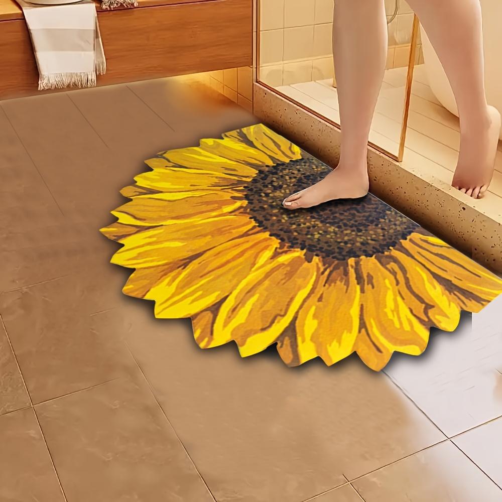 Sonnenblumen Badematte - Rutschfeste Schnelltrocknende Badematte mit Weicher Floraler Duschmatte, Gelbe Sonnenblumen Baddeko für Wanne, Dusche, Badezimmer - Rutschfeste Rückseite 60*90cm Sonnenblumen Badematte - Rutschfeste Schnelltrocknende Badematte mit Weicher Floraler Duschmatte, Gelbe Sonnenblumen Baddeko für Wanne, Dusche, Badezimmer - Rutschfeste Rückseite 60*90cm von Joom DACH