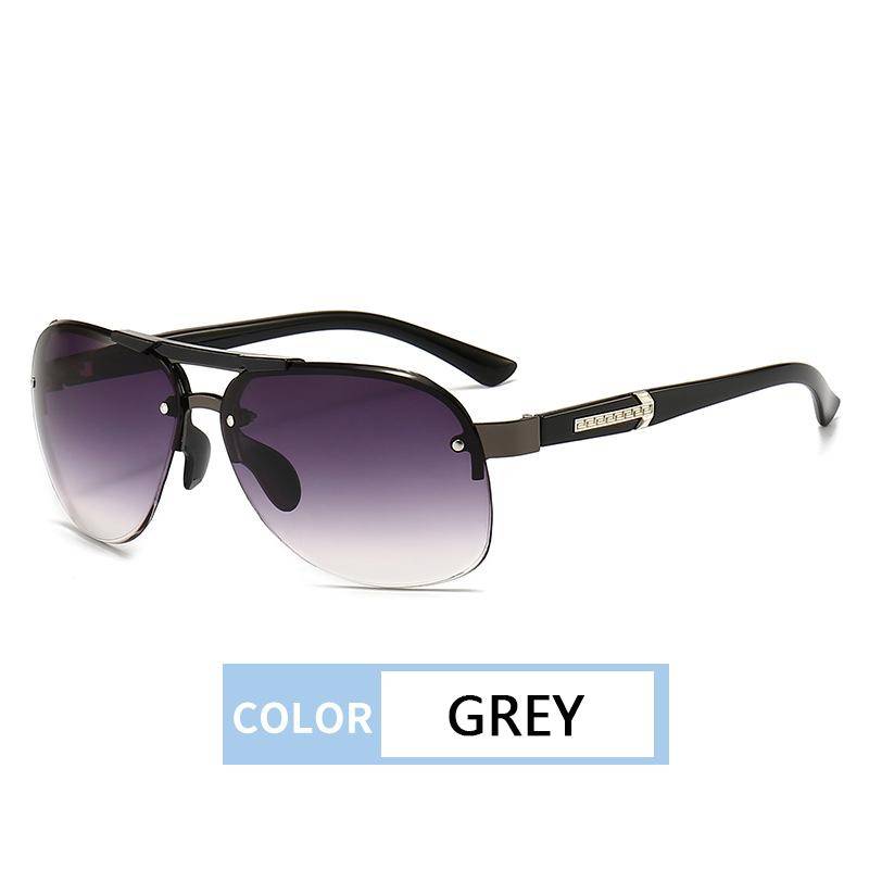 Sonnenbrille Herren Randlose Autofahrerbrille Anti-Ultraviolett Pilotenbrille Zum Autofahren Nicht polarisiertes Modeaccessoire grau von Joom DACH