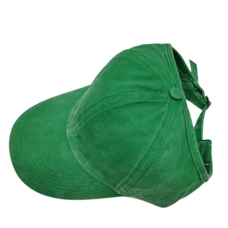 Sonnenhut Mädchen Pferdeschwanz Baseballkappe Vintage Damen Baumwolle Sportmütze Outdoor Angeln Jagd Snapback Hüte Trucker grün von Joom DACH