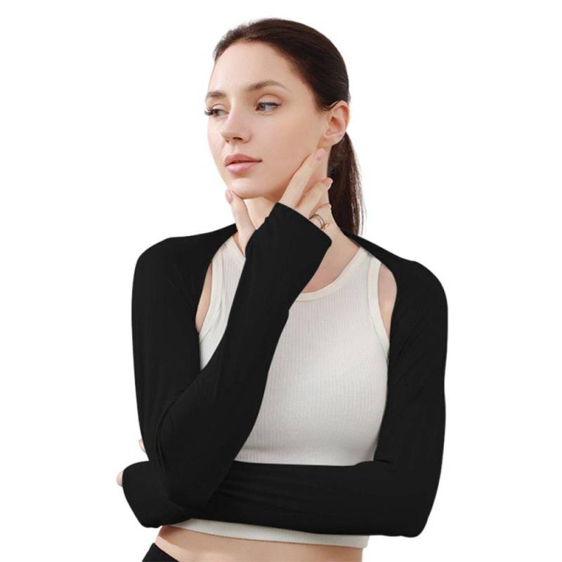 Sonnenschutz Eis Arm Ärmel Klimatisierte Shirt Dame Frauen Mädchen Schal Raglan Ärmel Sommer schwarz von Joom DACH