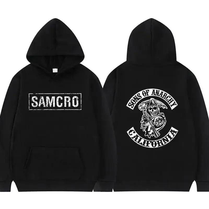 Sons of Anarchy SAMCRO Doppelseitiger Druck Streetwear Männer Frauen Harajuku Marke Design Hoodie Herren Übergroße Pullover Sweatshirt XL schwarz von Joom DACH
