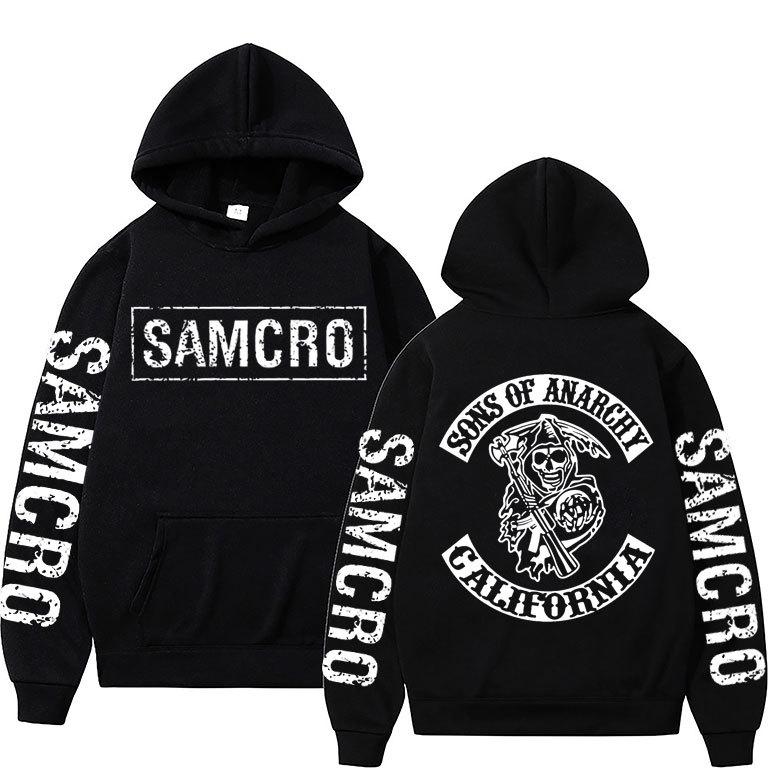 Sons of Anarchy SAMCRO Doppelseitiger Logo-Druck Damen Unisex Hoodie XL schwarz von Joom DACH