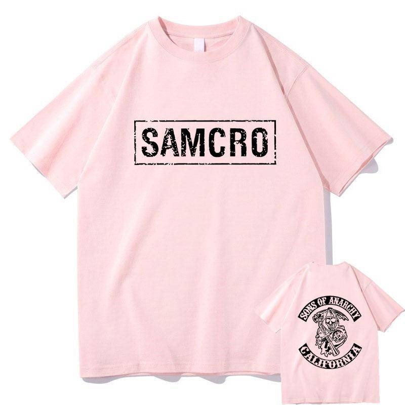 Sons of Anarchy SAMCRO Doppelseitiges Drucken T-shirt Männer Frauen Mode Hip Hop Rock Tees Kurzarm Sommer Baumwolle T Shirts tops M rosa von Joom DACH