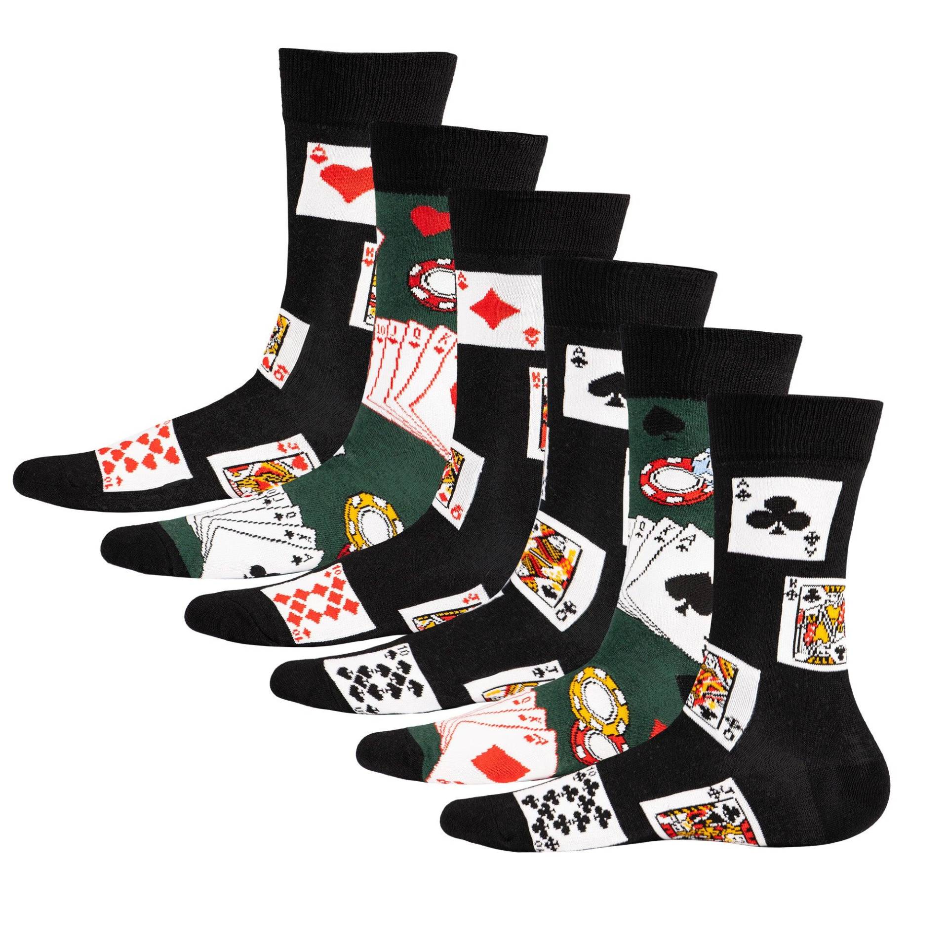 Soxy Herren Royal Flush Poker Baumwollsocken (Packung mit 6) 6 UK-11 UK schwarz von Joom DACH