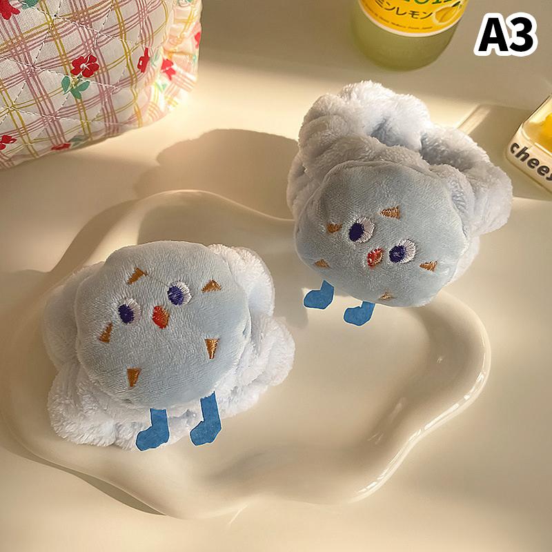 Spa-Stirnband-Armband zum Waschen des Gesichts, Fleece, Hautpflege, Toast, Haarband, Handgelenksmanschetten für Frauen und Mädchen, Make-up A3 von Joom DACH