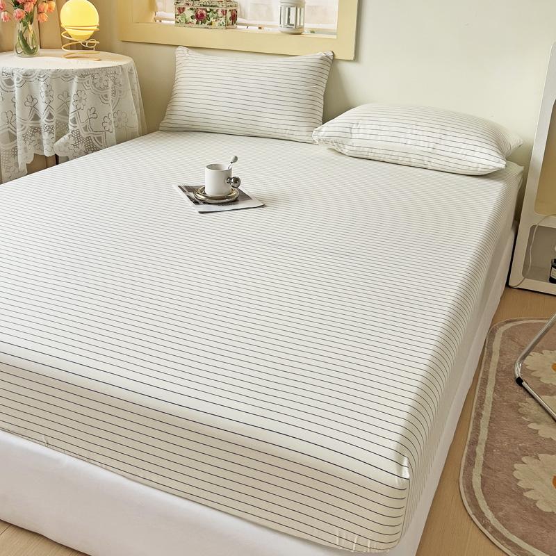 Spannbettlaken im Streifenstil mit Gummibändern, rutschfest, verstellbarer Matratzenbezug für Doppel-, King- und Queen-Betten 90 x 200, 150 x 200, 180 x 200 1pcs 90x200cm von Joom DACH