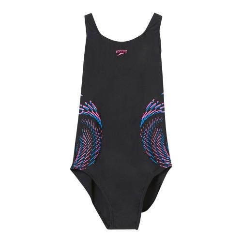Speedo Plastisol Placement Muscleback Badeanzug für Mädchen 5-6 Years schwarz/rosa von Joom DACH