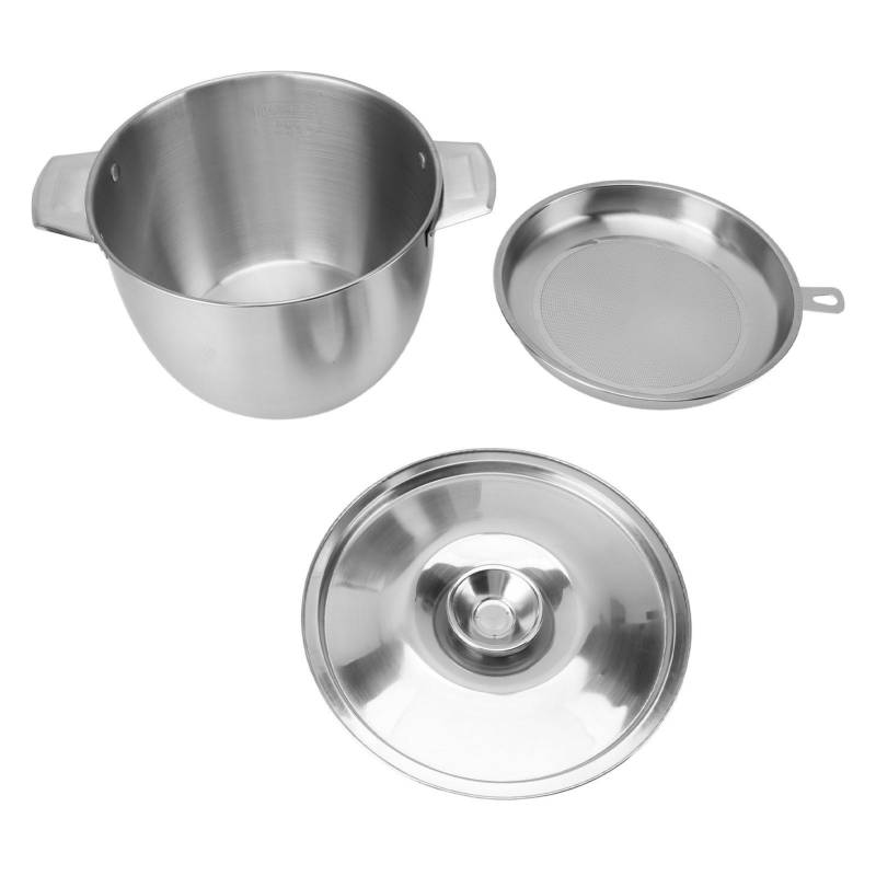 Speiseöl Vorratstank 2,8L Edelstahl mit Filternetz Ölsieb Topf für Küche von Joom DACH