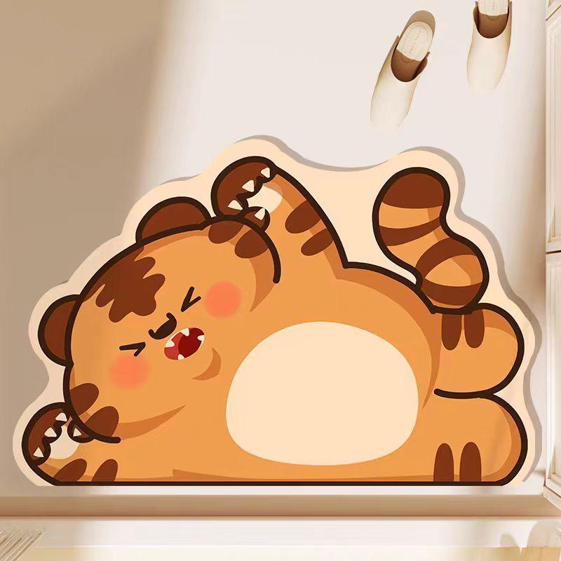 Spezialgeformter niedlicher Tier-Kieselgurteppich Badezimmer rutschfest saugfähig Fußmatte Küche Schlafzimmer Haus verschleißfeste Bodenmatte 40X60cm 15.7X23.6in von Joom DACH