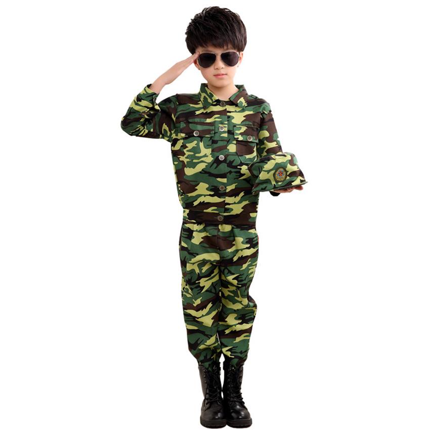 Spezialkräfte Kinderkleidung Armee Militär Scouting Uniform Se Camouflage Mantel + Hose + Hut Training Performance Kostüme 110 grün von Joom DACH