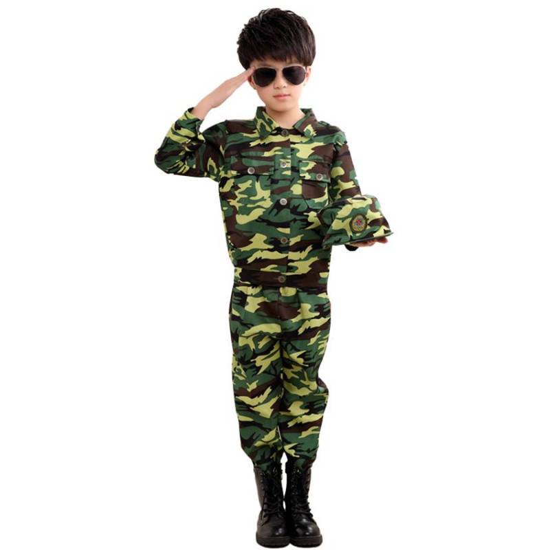 Spezialkräfte Kinderkleidung Armee Militär Scouting Uniform Se Camouflage Mantel + Hose + Hut Training Performance Kostüme 110 grün von Joom DACH
