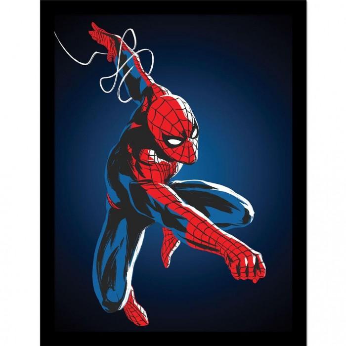 Spider-Man Gerahmtes Poster „Web Line 2“. 40cm x blau/rot von Joom DACH