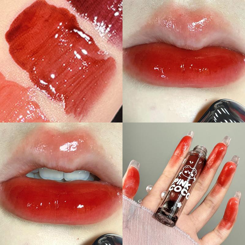 Spiegel-Lippenglasur, Wasserlicht, feuchtigkeitsspendend, Antihaft-Becher, hochpigmentierter roter flüssiger Lippenstift, Lippen-Make-up 02 von Joom DACH