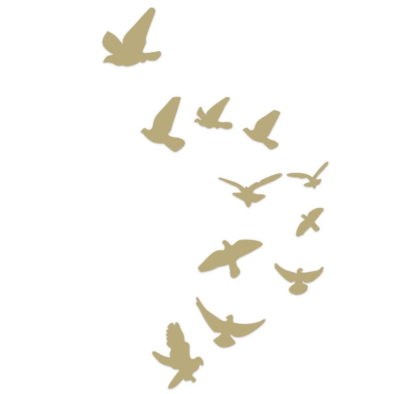 Spiegel Wandsticker in Vogelform DIY Wandaufkleber für Wohnzimmer Schlafzimmer DekorationSchwarz gold von Joom DACH