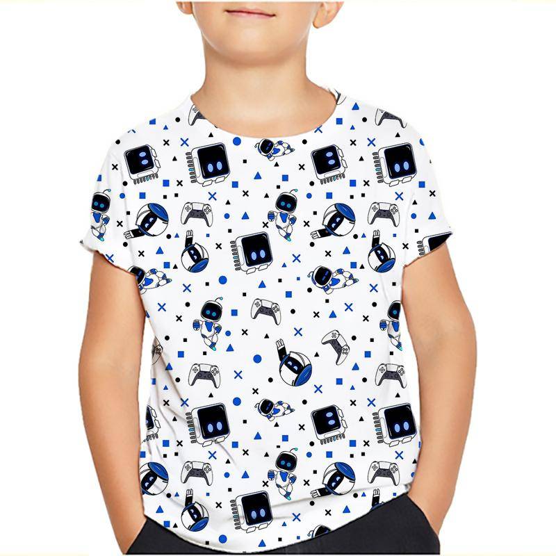 Spiel Astro Bot 3D gedruckt Kinder T-Shirt Kinder Kleidung Harajuku Cartoon Tees Casual Spaß Top Kleidung Mädchen Jungen T-Shirt 2024 120 mandel von Joom DACH