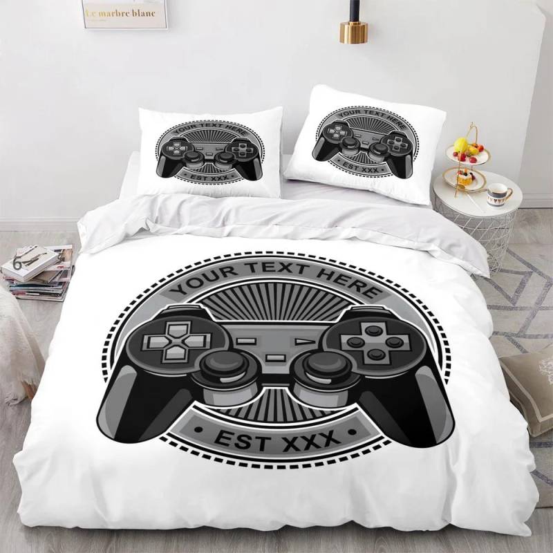 Spiel Bedrucktes Bettbezug-Set Gamepad Videospiel-Controller Bettwäsche-Set für Kinder Jugendliche Jungen Schlafzimmer Steppdeckenbezug mit Kissenbezug US Twin(172x218cm) von Joom DACH