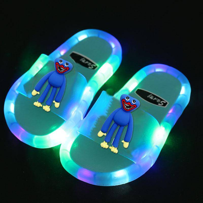 Spiel-Spielzeit-Hausschuhe Huggy Wuggy LED-Kinderhausschuhe Cartoon-Leuchtschuhe für Mädchen Jungen Geburtstagsgeschenke Kinderschuhe 34-35 blau von Joom DACH