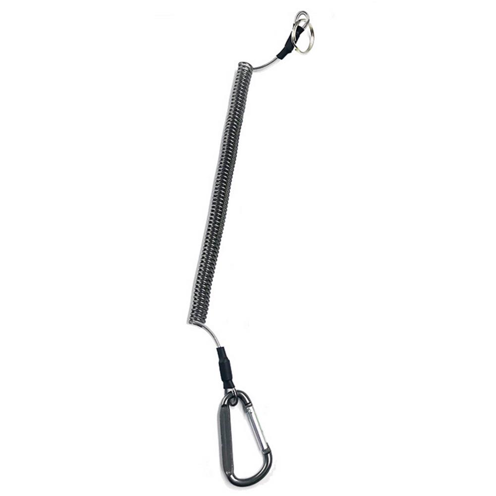 Spiralförmiges Schlüsselband, Angel-Schlüsselband, 1,5 m, einziehbar, Sicherheitsfeder, Spiralseil, Schlüsselanhänger-Zubehör von Joom DACH