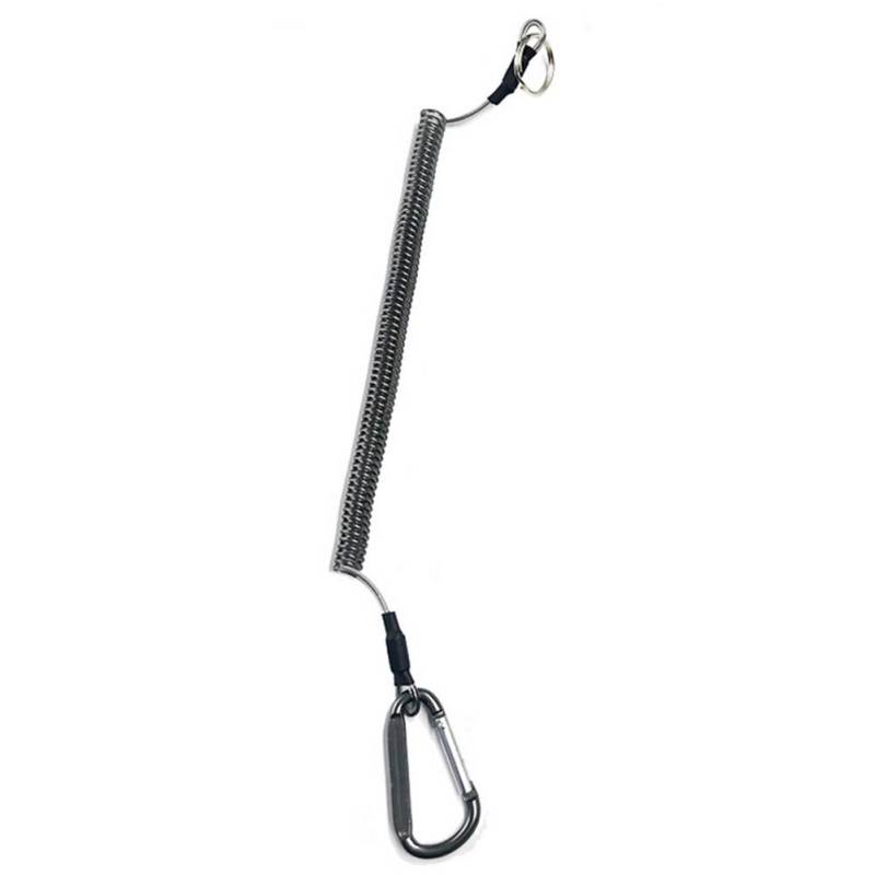Spiralförmiges Schlüsselband, Angel-Schlüsselband, 1,5 m, einziehbar, Sicherheitsfeder, Spiralseil, Schlüsselanhänger-Zubehör von Joom DACH