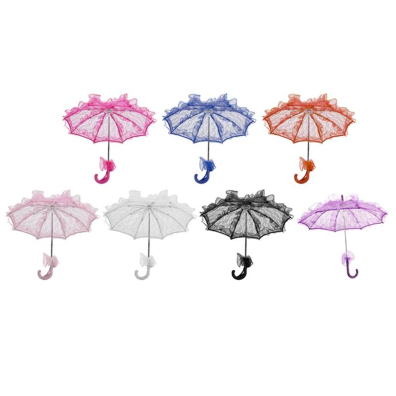 Spitze Sonnenschirm Regenschirm Hand Made Hochzeit Braut Spitze Regenschirm Elegante Dekorative Spitze Regenschirm Photog White von Joom DACH