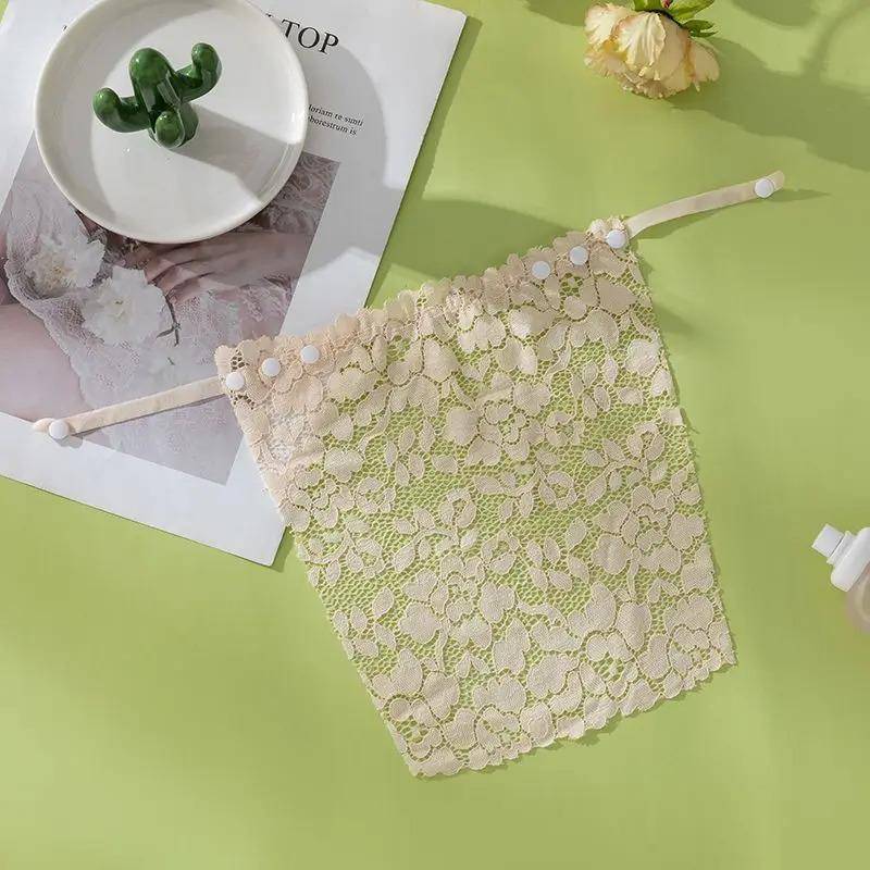 Spitze Unsichtbarer BH Privatsphäre Dekolleté Abdeckung Unterwäsche Anti Peep Büstenhalter Nahtlose Wrap Brust Trägerlose Dessous Tube Tops one Size nude von Joom DACH