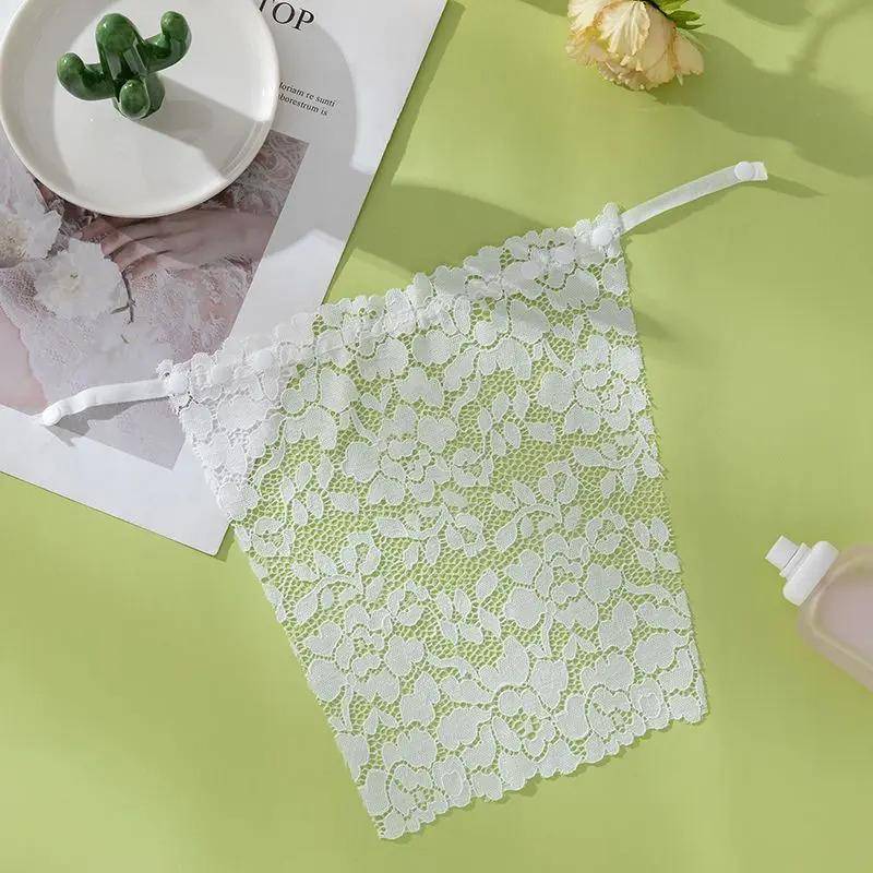 Spitze Unsichtbarer BH Privatsphäre Dekolleté Abdeckung Unterwäsche Anti Peep Büstenhalter Nahtlose Wrap Brust Trägerlose Dessous Tube Tops one Size weiß von Joom DACH