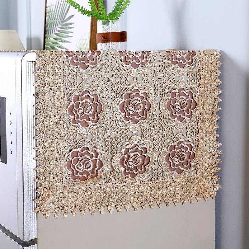 Spitzen-Kühlschrank-Staubschutz, Waschmaschinen-Abdeckung, Kühlschrank-Handtuch, Staubtuch, Kühlschrank-Vorhang-Abdeckung 60 * 140 von Joom DACH