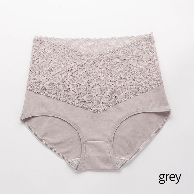 Spitzenhöschen mit hoher Taille für Damen, Slips aus reiner Baumwolle im Schritt, vorne und hinten, auslaufsichere Unterwäsche für Damen XL von Joom DACH