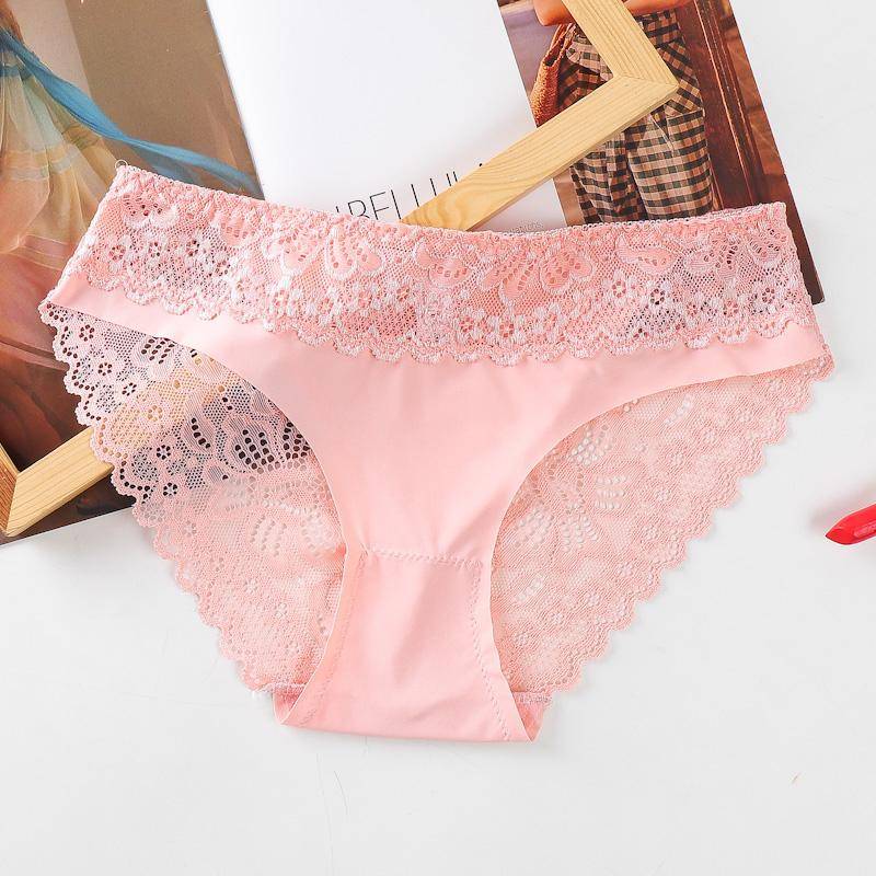 Spitzenunterwäsche-Höschen für Damenhöschen, Intim-Dessous, Baumwoll-Slips, transparente Höschen für Frauen XL rosa von Joom DACH