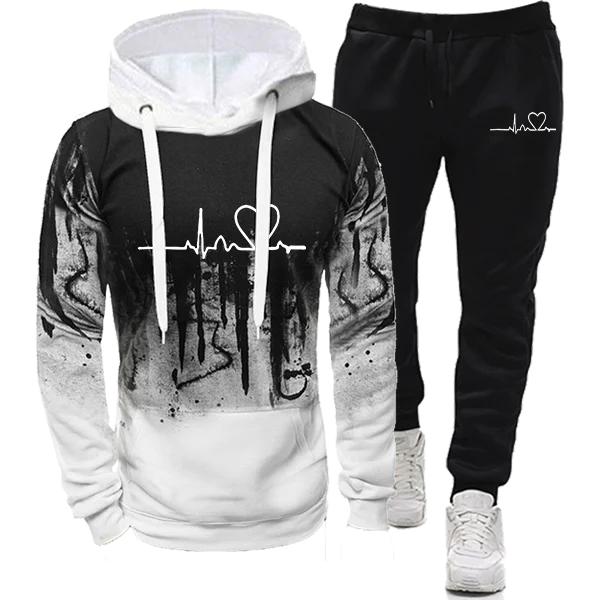 Splash Ink Sweatshirt Unisex Anzug Mann Kleidung für Männer Sportanzüge Herren Hosen Sets Männer Set Neu in Hoodies und Blusen Kleidung 3XL von Joom DACH