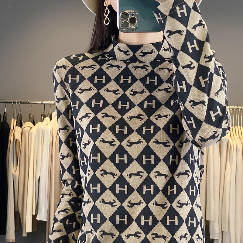 Spleißen Kontrastfarbe Eingesetzte Schulter Unterhemd Damen Rollkragen Vielseitiger Langarmpullover mit figurbetonendem Thermo-Top XXL von Joom DACH