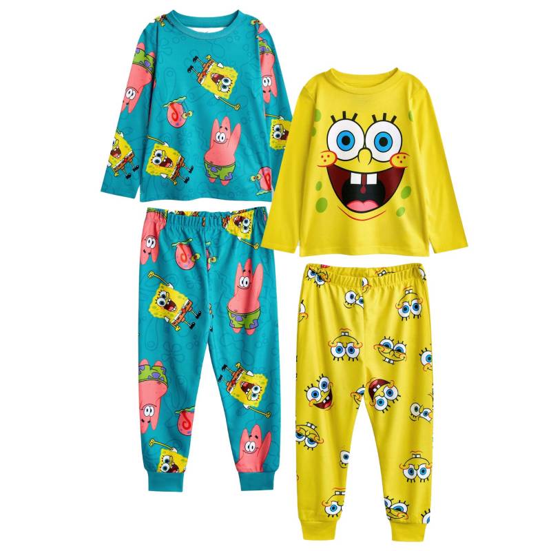 SpongeBob Schwammkopf Kinder/Kinder Big Face Allover Print Langes Pyjama-Set (Packung mit 2) 3-4 Years schwarz von Joom DACH