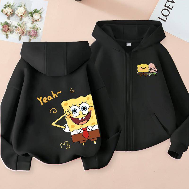 Spongebob Patrick Star Cartoon Anime Familienkleidung Jungen und Mädchen Frühling Herbst und Winter Reißverschluss Hoodie Eltern-Kind-Pullover 150 von Joom DACH