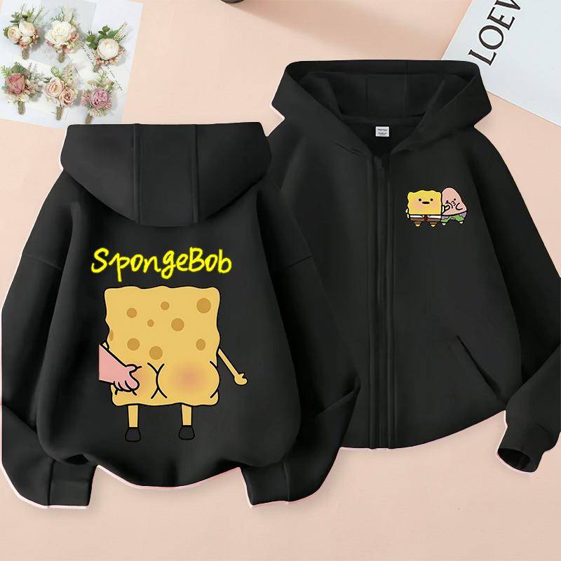 Spongebob Patrick Star Cartoon Anime Familienkleidung Jungen und Mädchen Frühling Herbst und Winter Reißverschluss Hoodie Eltern-Kind-Pullover 160 von Joom DACH