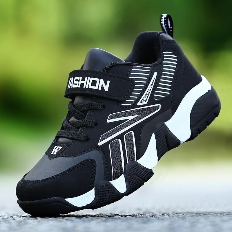 Sport Kinder Turnschuhe Jungen Casual Schuhe für Kinder Turnschuhe Mädchen Schuhe Leder Anti-rutschig Mode Tenis Infantil Menino Mesh 31 schwarz/weiß von Joom DACH