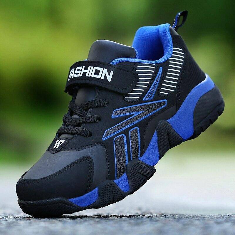 Sport Kinder Turnschuhe Jungen Casual Schuhe für Kinder Turnschuhe Mädchen Schuhe Leder Anti-rutschig Mode Tenis Infantil Menino Mesh 36 schwarz/blau von Joom DACH