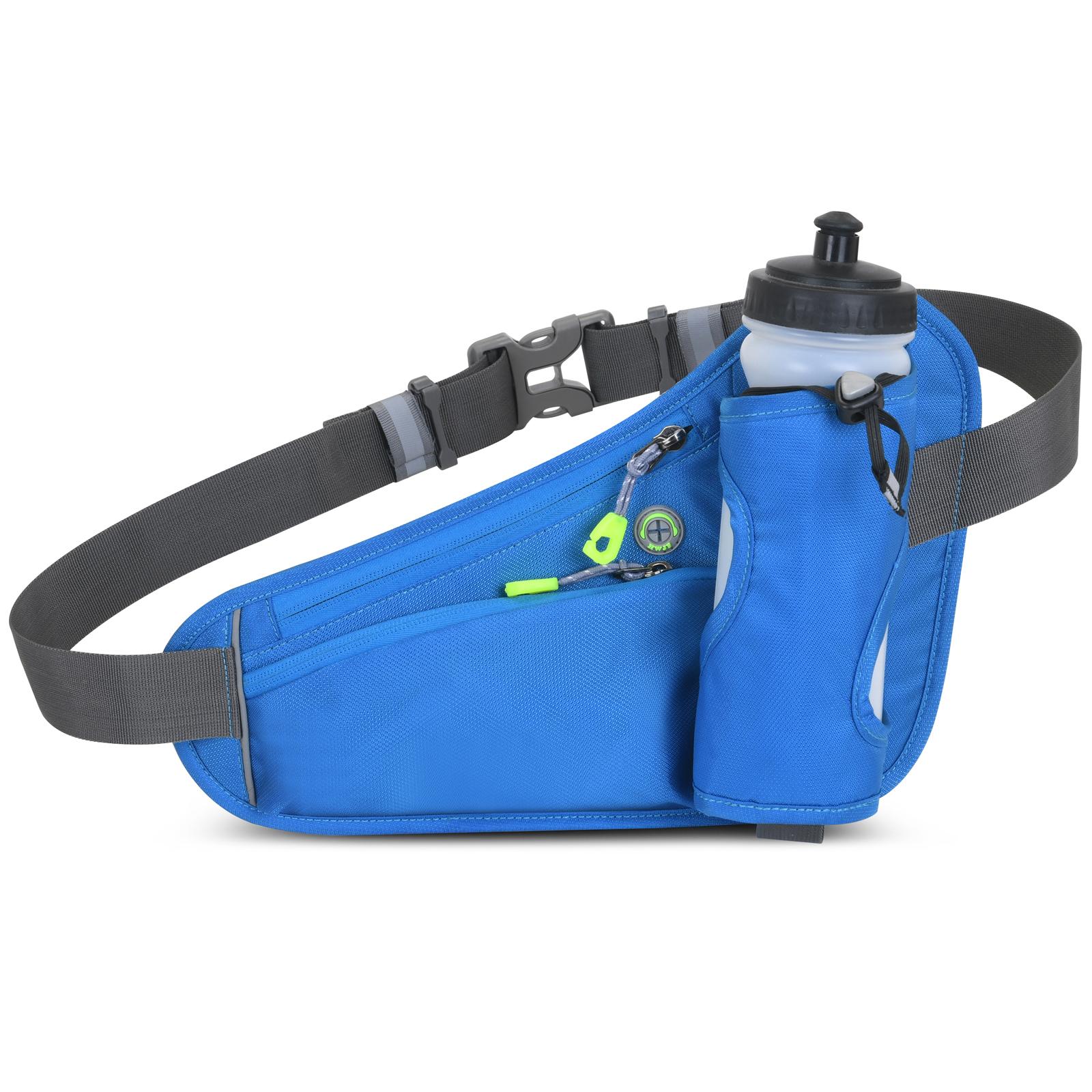 Sport-Trinkgürteltasche, Laufgürtel, Hüfttasche, Bauchtasche mit Wasserflaschenhalter für Männer und Frauen blau von Joom DACH