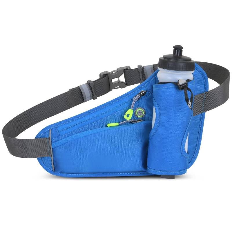 Sport-Trinkgürteltasche, Laufgürtel, Hüfttasche, Bauchtasche mit Wasserflaschenhalter für Männer und Frauen blau von Joom DACH