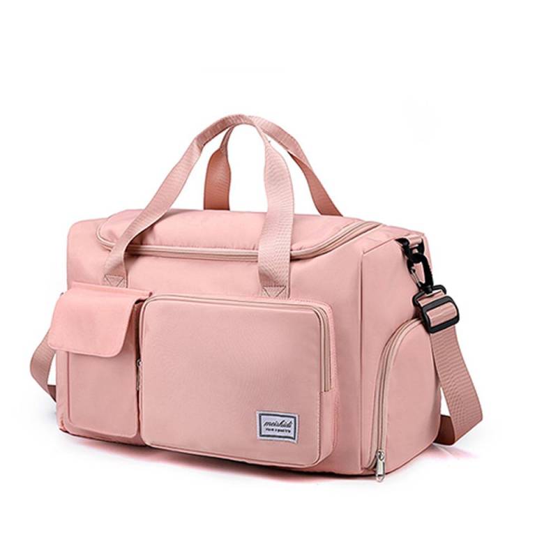 Sport-Turnbeutel, Seesack mit Schuhfach, Weekender-Reisetasche für Damen rosa von Joom DACH