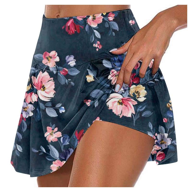 Sportliche, dehnbare, plissierte Tennisröcke für Damen, Lauf-Yoga-Innenshorts, elastische Sport-Golf-Skorts L rosa von Joom DACH