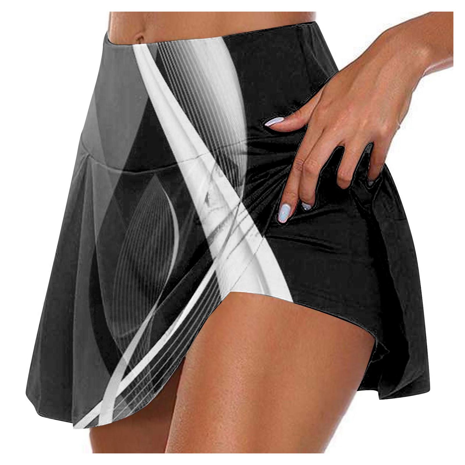 Sportliche, dehnbare, plissierte Tennisröcke für Damen, Lauf-Yoga-Innenshorts, elastische Sport-Golf-Skorts XXL schwarz Sportliche, dehnbare, plissierte Tennisröcke für Damen, Lauf-Yoga-Innenshorts, elastische Sport-Golf-Skorts XXL schwarz von Joom DACH